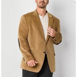 Stafford Corduroy Mens Stretch Fabric Regular Fit Corduroy Sport Coat Size 48LNG